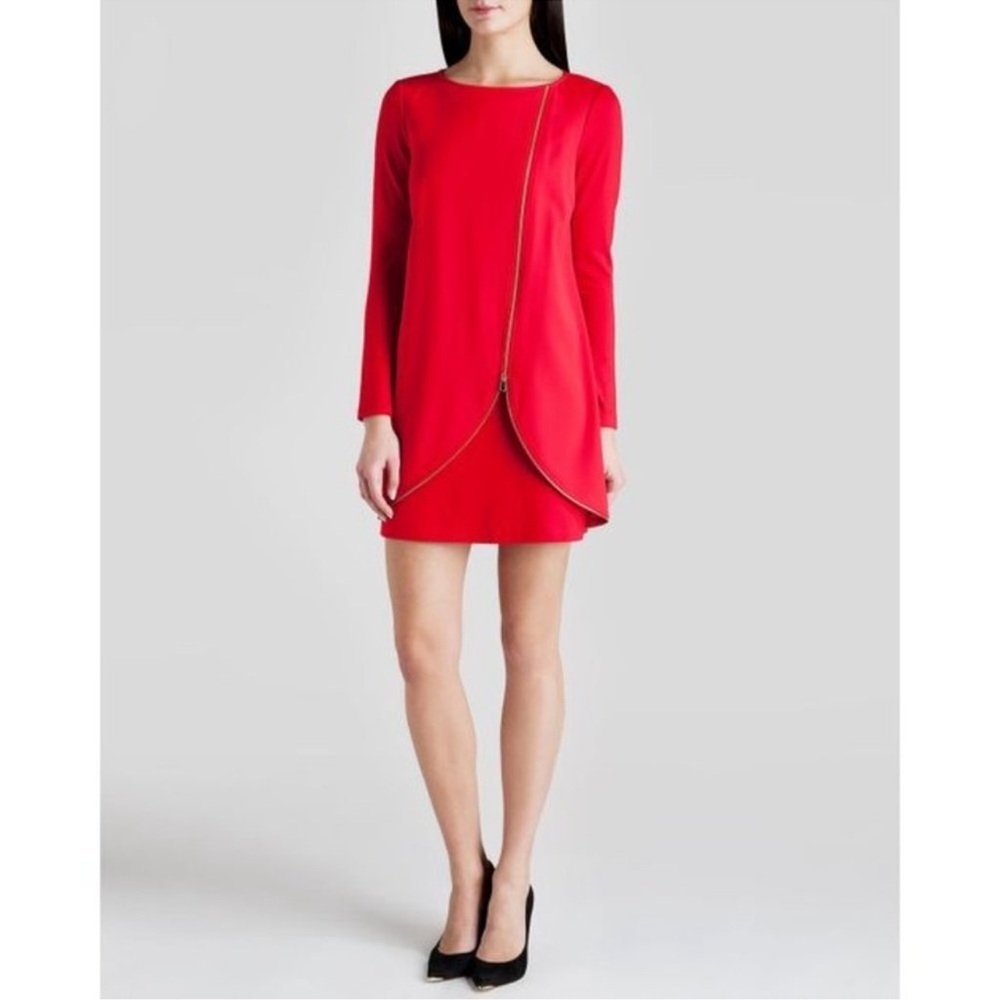 Ted Baker Red Edlyn Red Zipper Detail Mini Dress